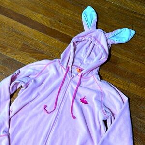 Jenni (Macy’s) Womens Bunny Ears Footed Pajamas/Onesie, Sz Medium